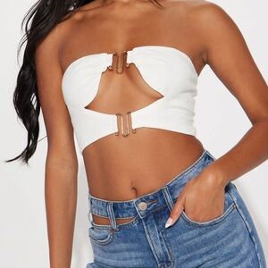 Fashion Nova White Resort Stay Tube Top